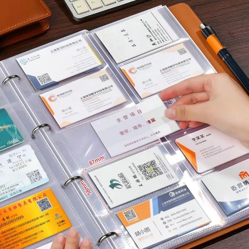 Fashion PU Leather Card Holder 600 / 1000 Card Binder Restaurant 1000 Card Collector Business Card Book 150/360 Card Stock Album