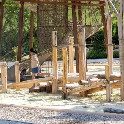 

Customized Eco-Friendly Wooden & Plastic Kids Playground Equipment-Outdoor Natural Tree House Slide Climbing Structure
