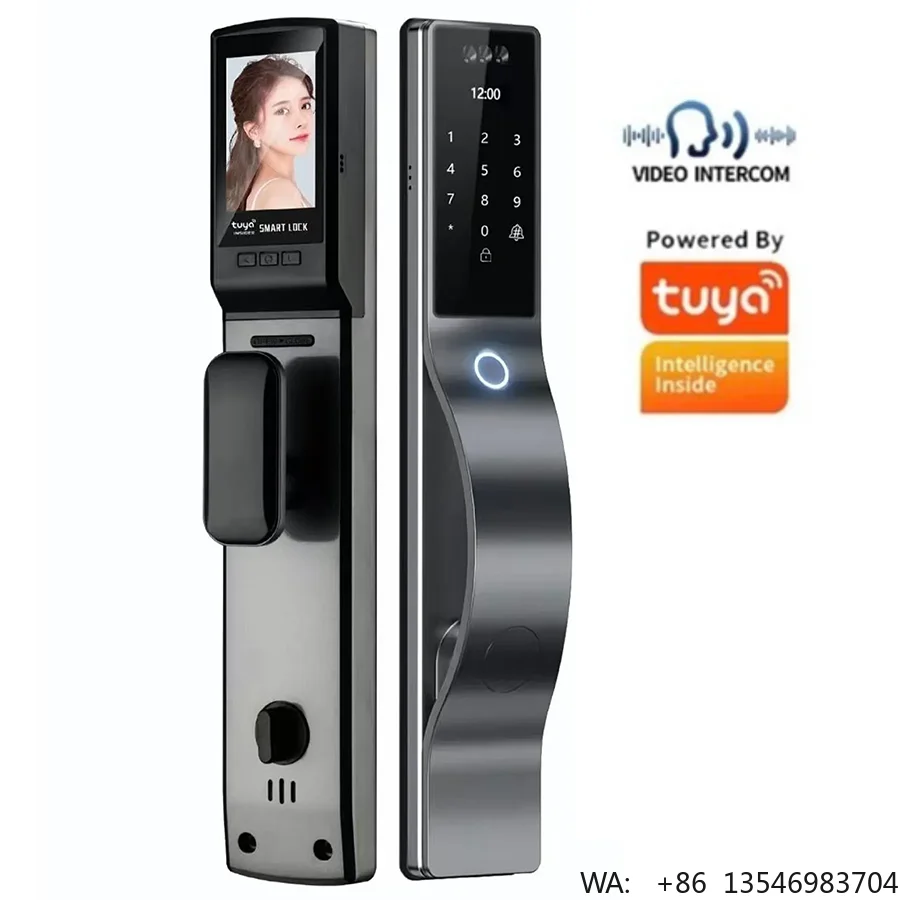 Wifi 3D Facial Recognition App Password Fingerprint Card Portable Visual Doorbell ing  Electronic Door Lock