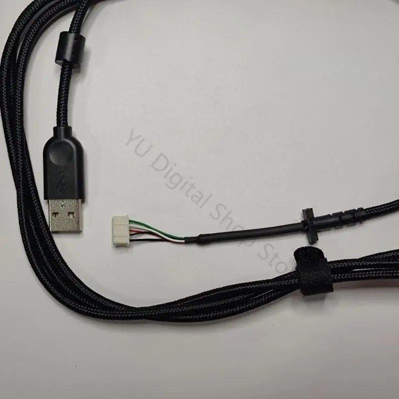 96BA USB-Maus-Reparaturkabel, 2 m langes schwarzes Ersatzkabel für den Einsatz Bürotisch, Gaming-Schreibtisch und als – Detail 2