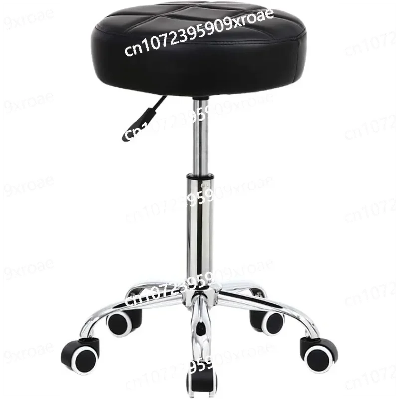 

Black PU Leather Height Adjustable 360 Degree Rotating Circular Stool