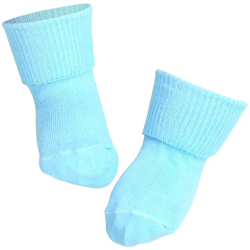 

Non-Slip Breathable Baby Antibacterial Elastic Cuff Socks For Toddler Non-Slip Baby Socks Kids 1-3Y Sky Blue
