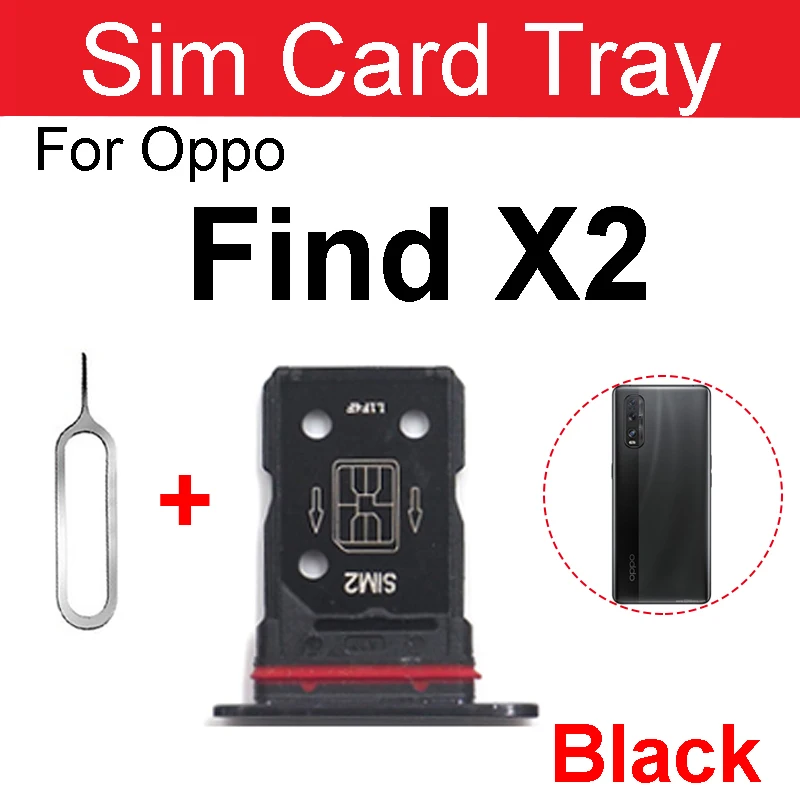 SIM Card Tray For OPPO Find X X2 X3 Pro X3 X2 Lite Sim Card Slot Holder   Card Adapter Replacement Parts