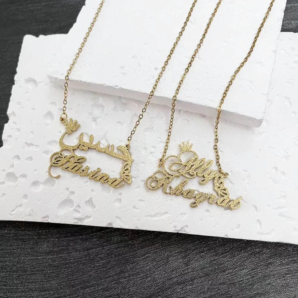 شخصية زوجين اسم قلادة مخصصة اسم مزدوج قلادة من الفولاذ المقاوم للصدأ تألق مجوهرات فاخرة هدية عيد ميلاد 2026 جديد #5