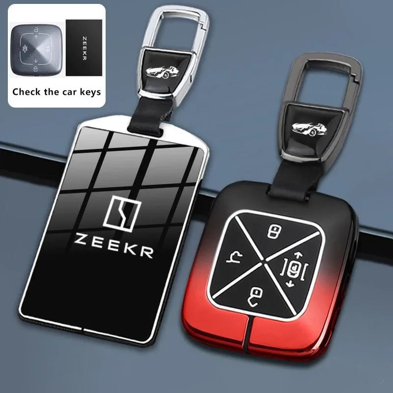 For ZEEKR 7X MIX 001 001FR 007 X 009 Zinc Alloy Car Key Case Remote Protection Cover Shell Keychain Ring Holder Fob Accessories