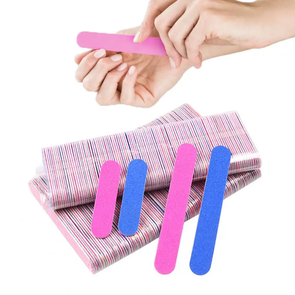 

100Pcs/Lot,Double Side Nail Polish Sanding,Disposable Mini Wooden Nail File Buffer Strips,Grinding Polishing Manicure Care Tools