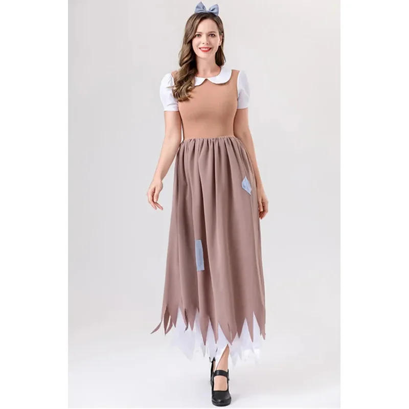 AD1 Хэллоуин Аниме Сказки Фантазия Принцесса Золушка Косплей Костюм Пурим Карнавал Девичник Пугало Необычные Платья5@rD~