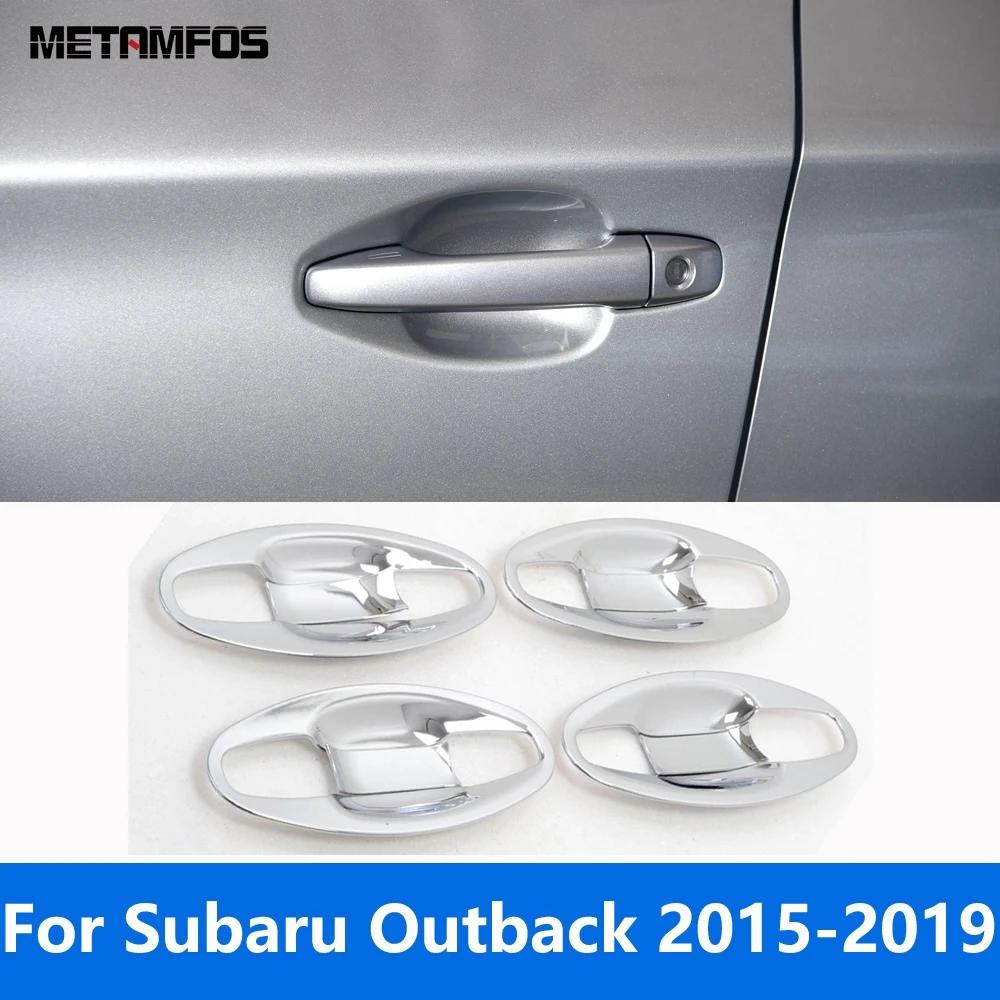 For Subaru Outback 2015-2017 2018 2019 Chrome Side Door Handle Bowl Cover Trim Protection Cap Exterior Accessories Car Styling