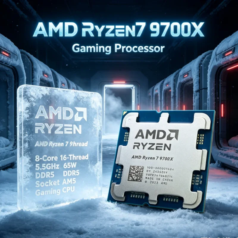 AMD Ryzen 7 9700X 8-Core 16-Thread DDR5 65W without fan 3.8GHz L3=32M PCIe 5.0 Up to 5.5GHz 4NM Socket AM5 Gaming CPU