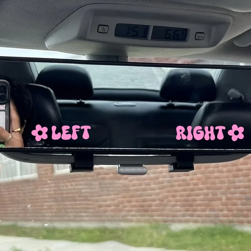 

Car Motorcycle Rearview Mirror Window Decor1Set Left Right Flower Waterproof Vinyl Sticker for