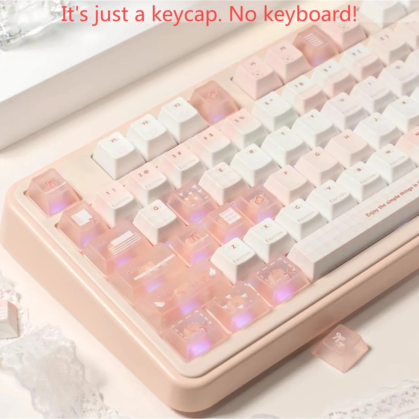 Minimalist Misty Cherry Key Cap Kit PBT/PC 26/143/169Additional Keys Suitable for60/64/84/98/108Personalized Mechanical Keyboard