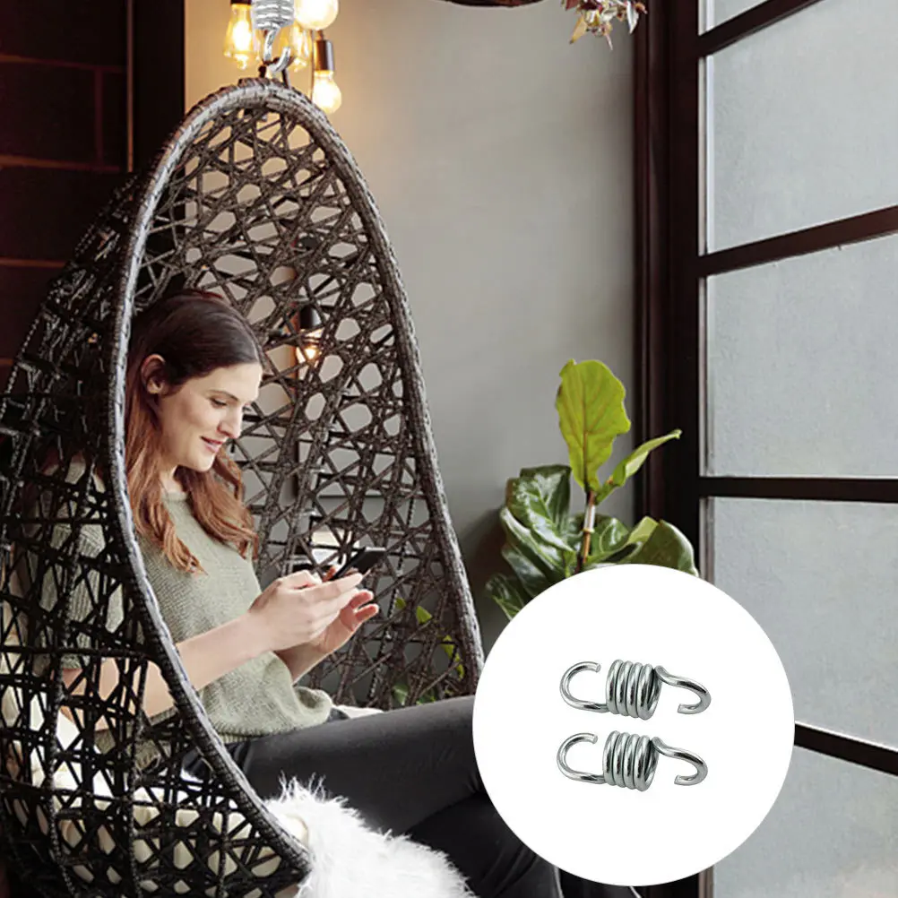 

4pcs Steel Swing For Hammock Chair Heavy Duty Hanging Chair Spring Outdoor Porch Swing Accessory Steel Hammock Spring