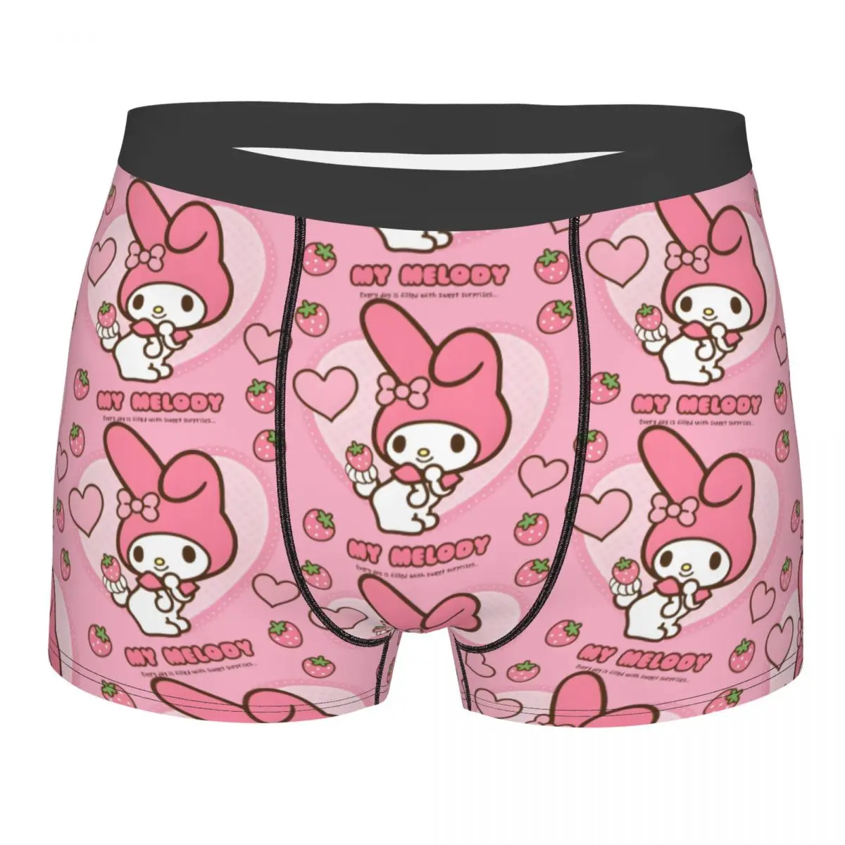 

Нижнее белье Sanrio Anime My Melody And Kuromi на заказ, мужские шорты-боксеры с принтом, трусы, дышащие трусы
