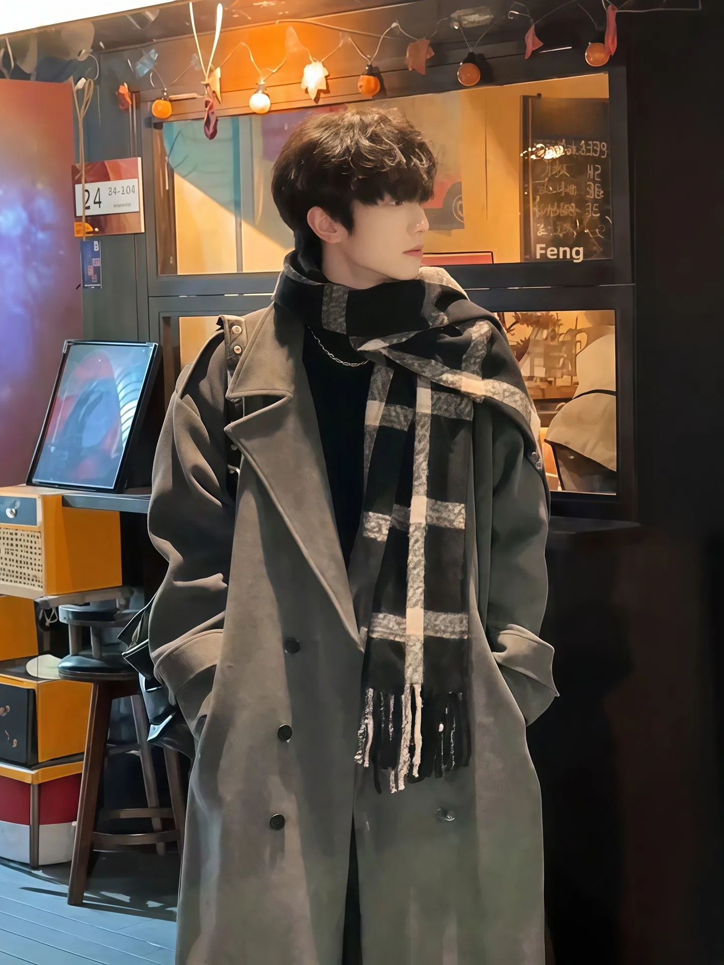 

ay двубортное шерстяное мужское пальто, осень-зима, модная повседневная ветровка с длинным рукавом Jaet