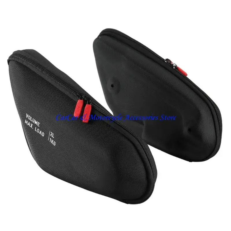 

G5AD Spacious Waterproof Motorcycle Side Bag Reinforced Nylon Construction Reflective Trim Easy Installation