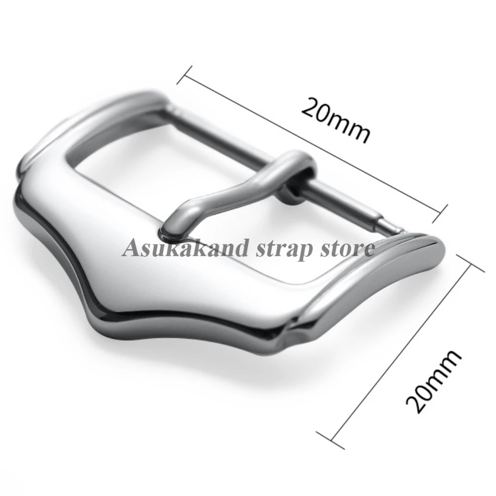 16mm 18mm 20mm Stainless Steel WatchBuckle Silver Black Polished Watch Clasps Replacement for Leather WatchStrap Watch Button