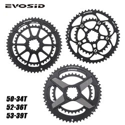 EVOSID Road Bike Chainring Double Speed 50-34T 52-36T 53-39T Chainwheel 7075 Aluminum 9/10/11/12 speed for GXP Crankset