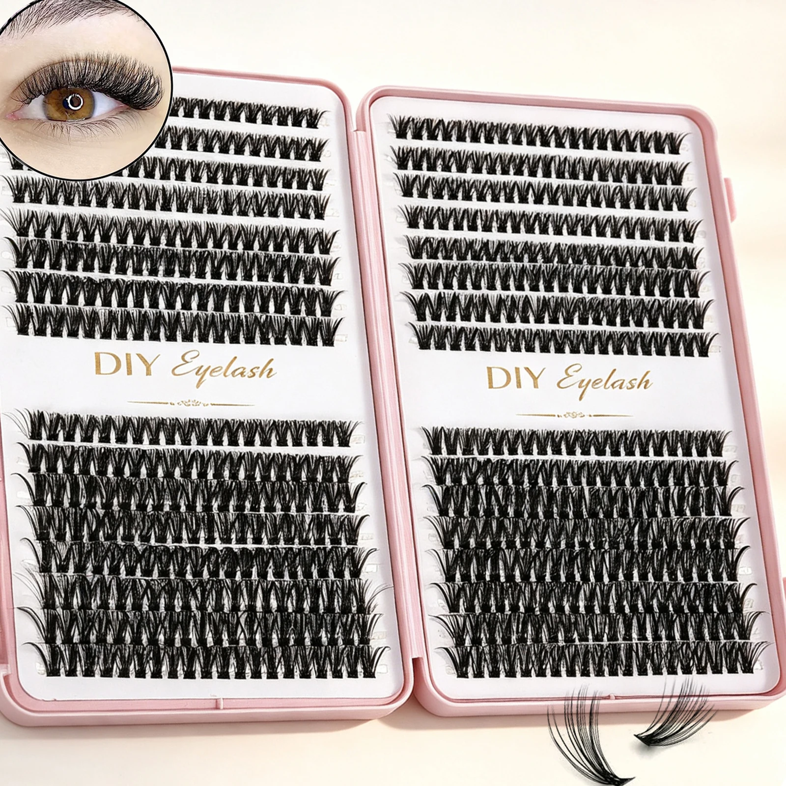 Individual Lashes Cluster Lashes Natural Look Mixed Tray DIY Eyelash Volume Lash Clusters Eyelashes For Home Daily Eye Makeup