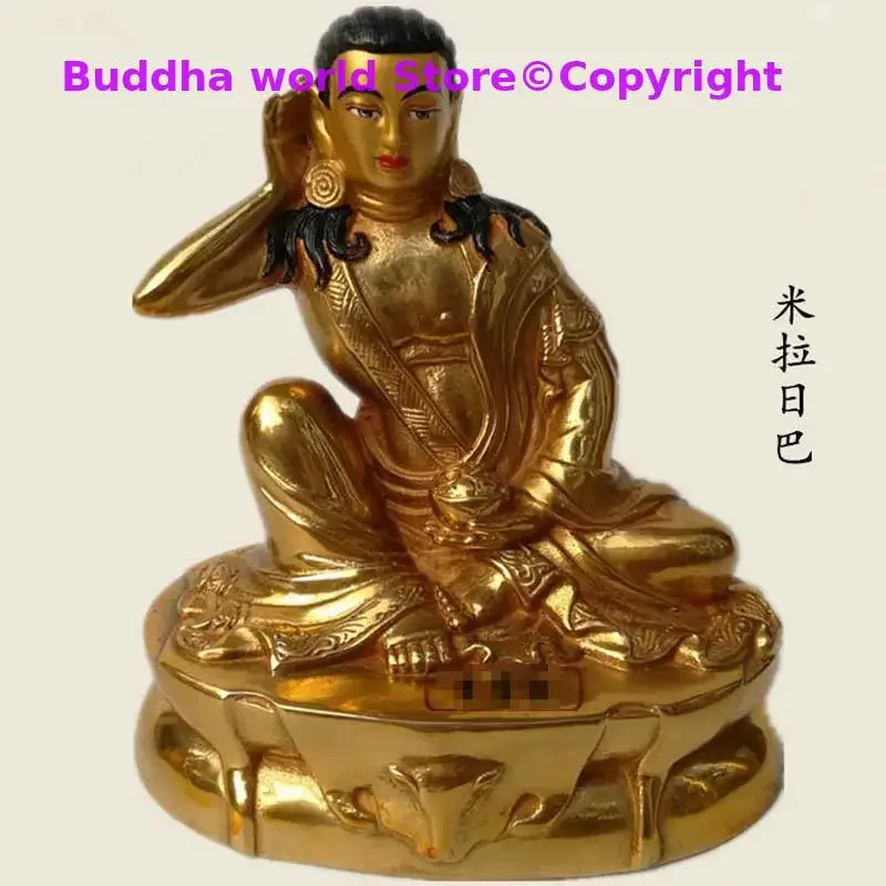 Tibetan Buddhism Kagyu Milarepa MI LA RI BA Buddhist venerable Effective protection COPPER gilding buddha statue