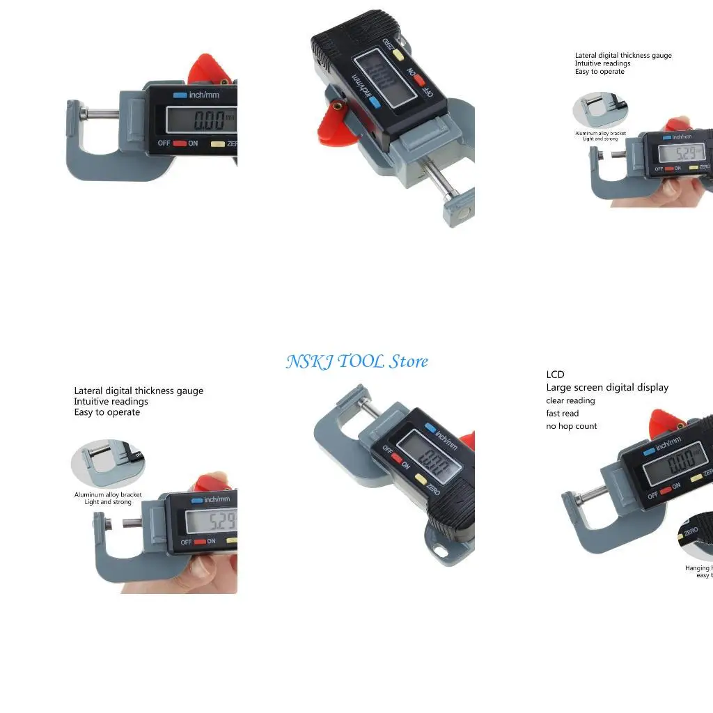 

L8RC 0-12.7 mm Gauge Digital Thickness Gauge Measurement Tester LCD Display 0.01mm