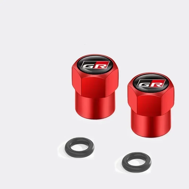 GR Sport Logo Car Wheel Tire Stem Air Valve Caps Covers For Toyota Gazoo Racing Yaris Corolla Hilux Supra C-HR Accessories