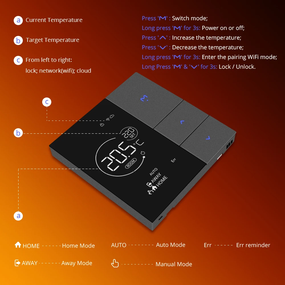 Умный термостат Tuya Wi-Fi, электрический переключатель обогрева для котла, 100-240 В, работает с голосовым управлением Alexa Google Assistant