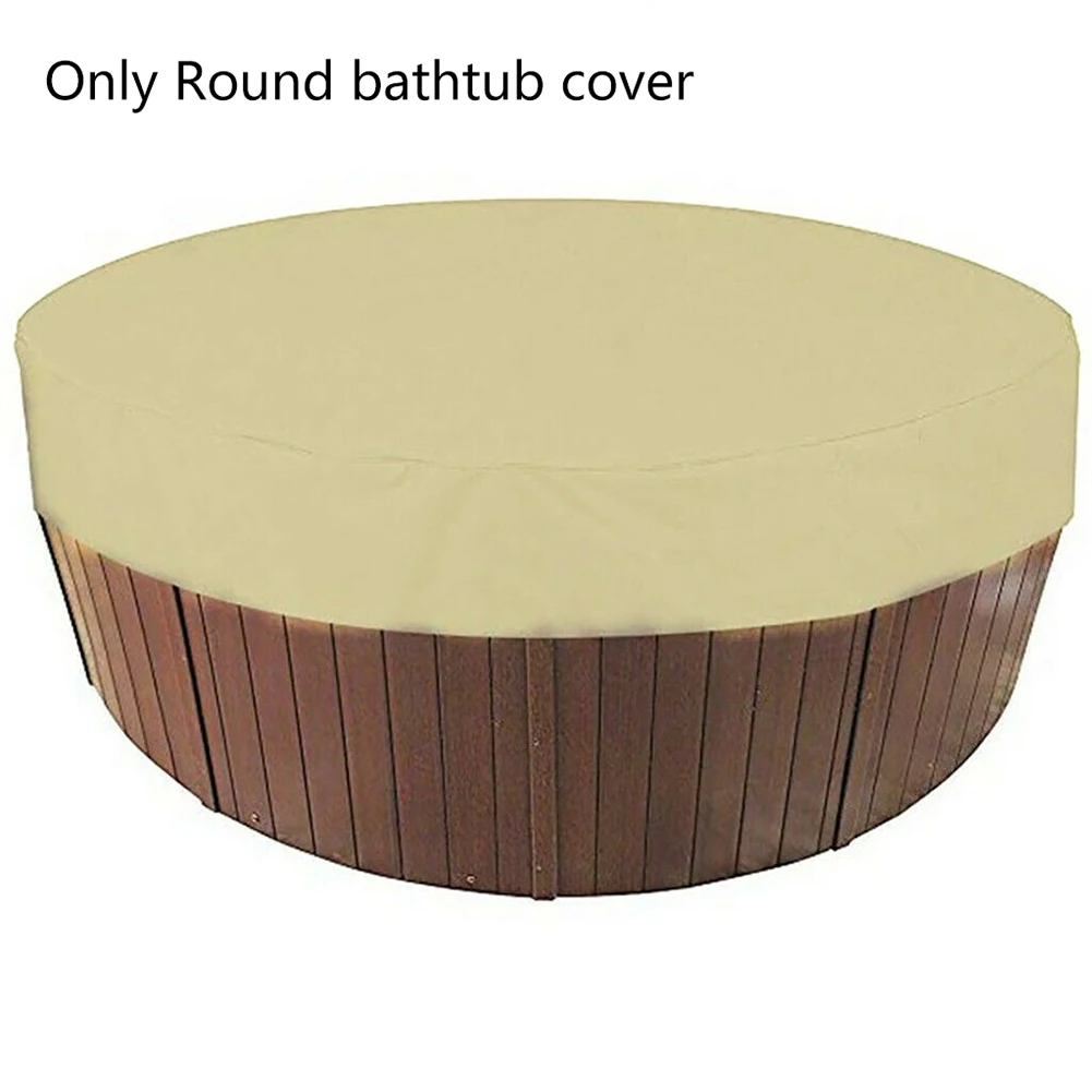 Round Bathtub Cover Outdoor Tub Anti-UV Protector Covers 200cmx30cm Waterproof 190T Silver Plated Heat Dissipation Dust Covers