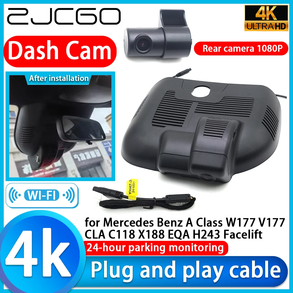 

for Mercedes Benz A Class W177 V177 CLA C118 X188 EQA H243 Facelift 4K DVR Dash Cam Car Camera Sony Lens Monitor Video Recorder