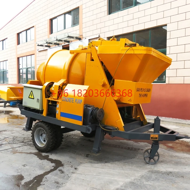 Customized Electric Mobile Small Concrete Mixer With Pump Concrete Trailer Mixer Pump Self Loading Concrete Mixer Pump