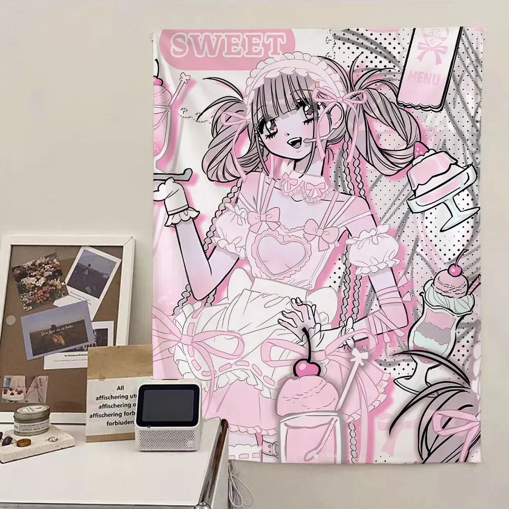 1 قطعة Y2K الأصلي لطيف الكرتون نمط نسيج المتخصصة الربط عناصر نسيج معلق القماش مرة أخرى إلى 2000