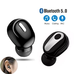 Mini auriculares inalámbricos con Bluetooth 5,0, cascos internos con micrófono, manos libres para Samsung, todos los teléfonos, deportivos