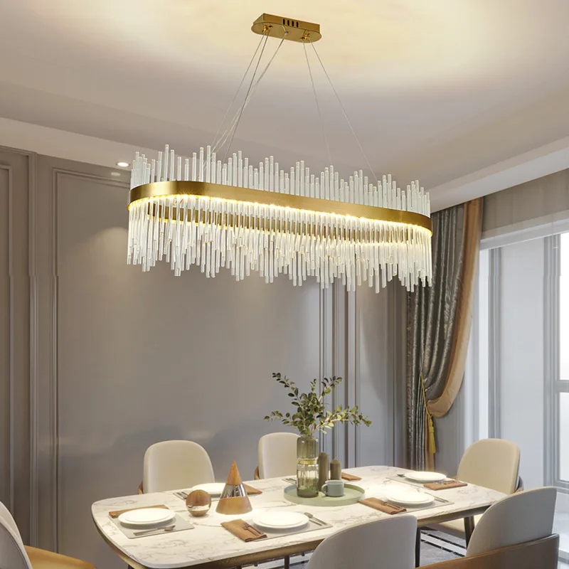 Lampadari moderni di cristallo a Led rotondi di lusso in cristallo dorato luci a sospensione per soggiorno camera da letto cucina decorazioni per la