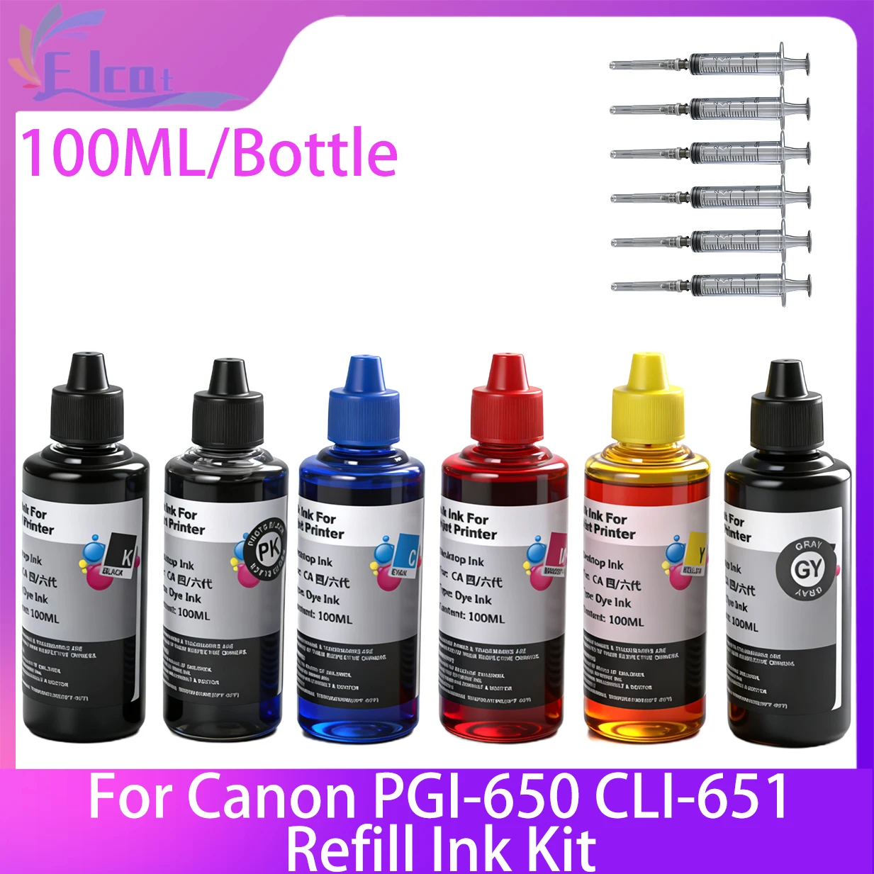 

PGI-650 CLI-651 PGI650 CLI651 Refill Ink Refill Ink Kit Dye для Canon PIXMA MX926 MX726 Ip7260 Ip8760 MG5460 MG5560 Чернила для принтера