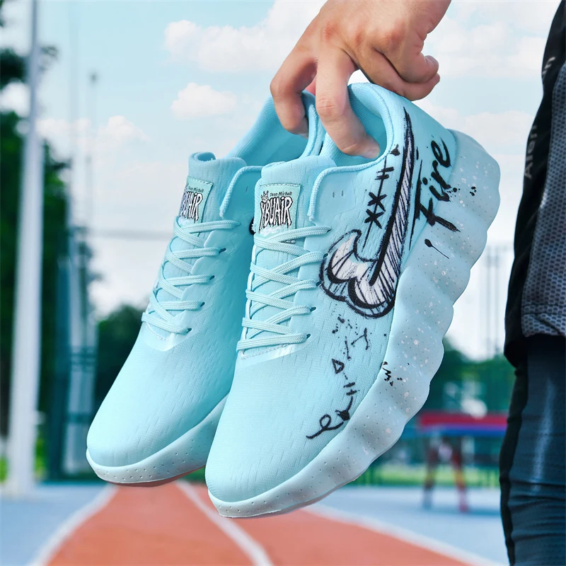 Men Sports Shoes Summer New Breathable Mesh Thick Sole Light Outdoor Professional Training Shoes Marathon Sports Running Shoes