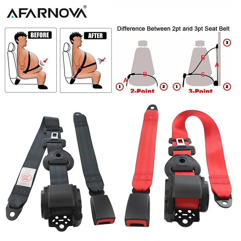 

Universal Safety Belt 3 Points Universal Car Safety Belt Extension Buckle Adujstable Shoulder Seatbelt Car Internal Spare Parts