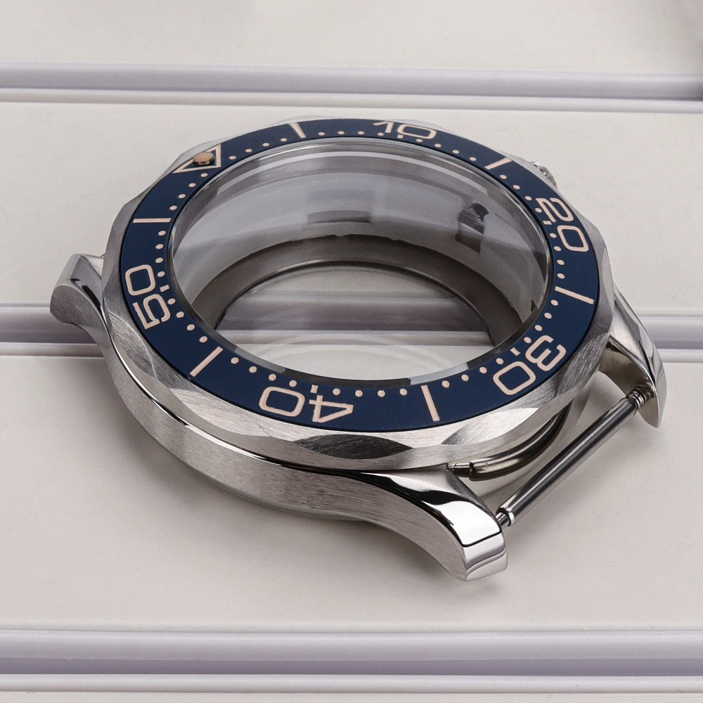 NH35 Gehäuse mit Keramik-Einlage für Seamaster 300, Massives Edelstahl-Uhrengehäuse, passend für NH35 NH36, 31mm Zifferblatt, 41mm Uhrenzubehör – Detail 5