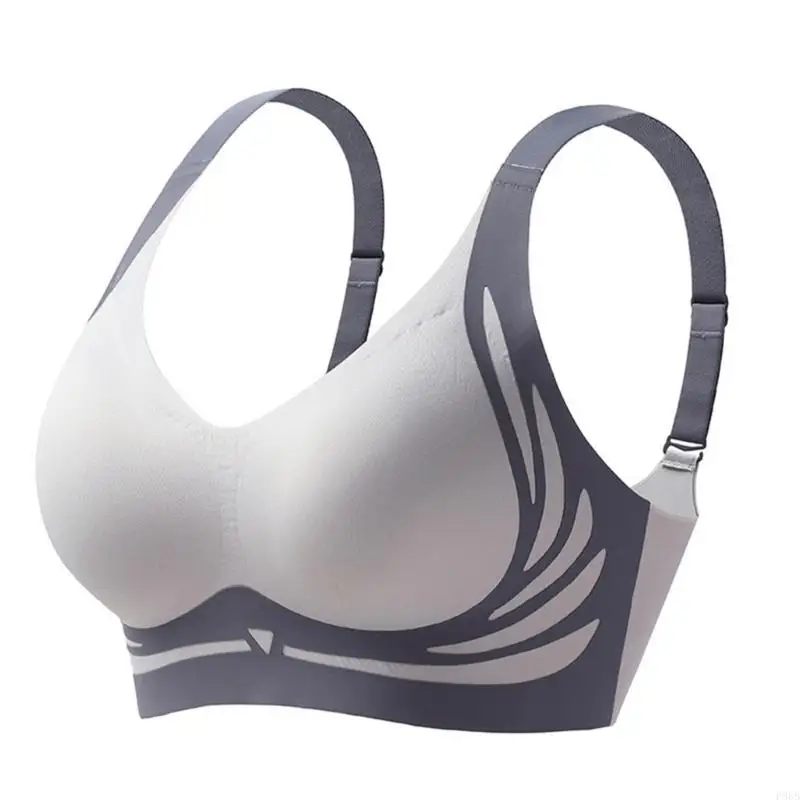 P88B บราไร้สายแบบไม่มีรอยต่อพร้อม Push Up Effect Side Support V Neck Bralette แบบมีเบาะ