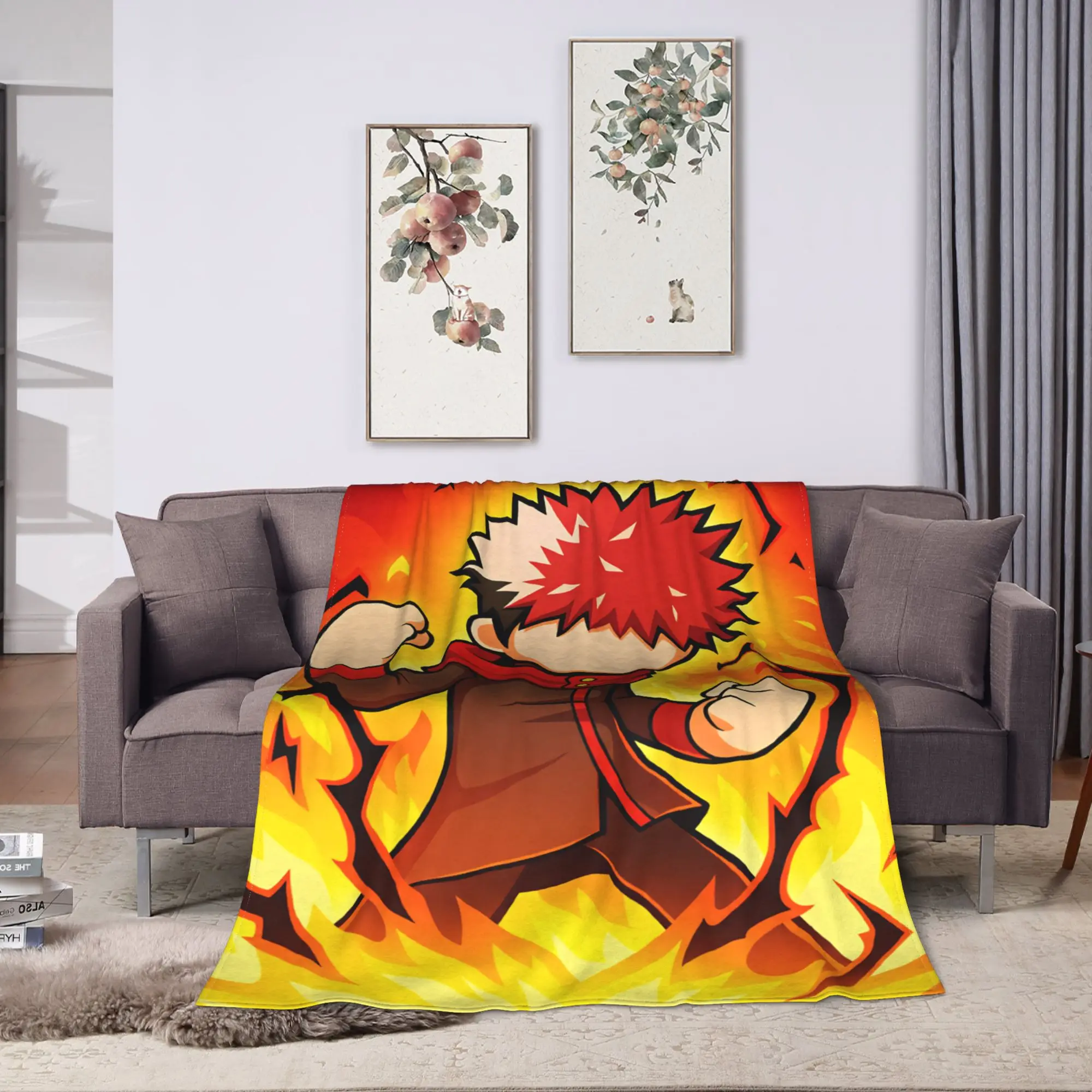 Soft Warm BlanketsKids Adult Travel Yuji Itadori Throw Blanket J-Jujutsu Kaisens Flannel Bedspread For Bedroom Fluffy Sofa Cover