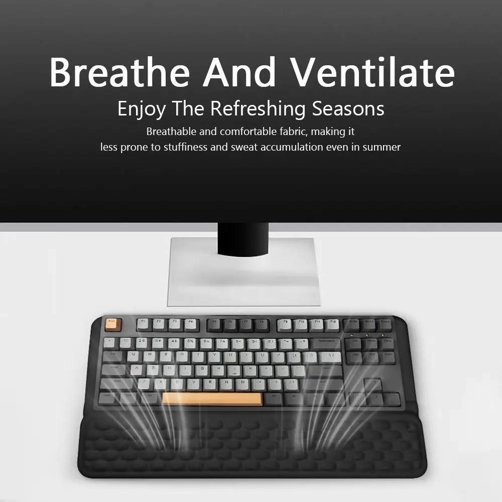 

Эргономичная подставка для компьютерной клавиатуры с подставкой для запястья, нескользящий держатель для клавиатуры, дышащая подставка из пены с эффектом памяти для удобного набора текста