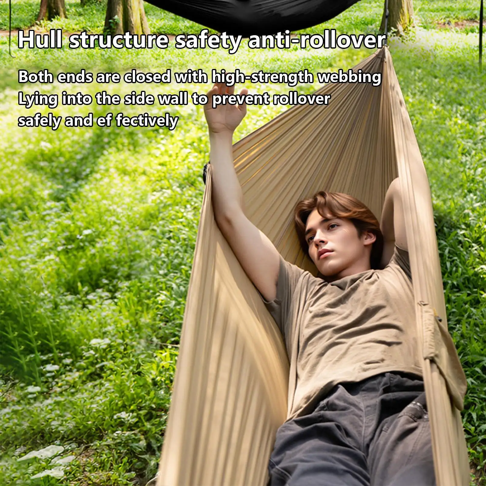 

Double Hammock Foldable Lightweight Anti-Tip Swing Portable Hammock Outdoor Seating For Camping Hiking Travel Picnic Backyard