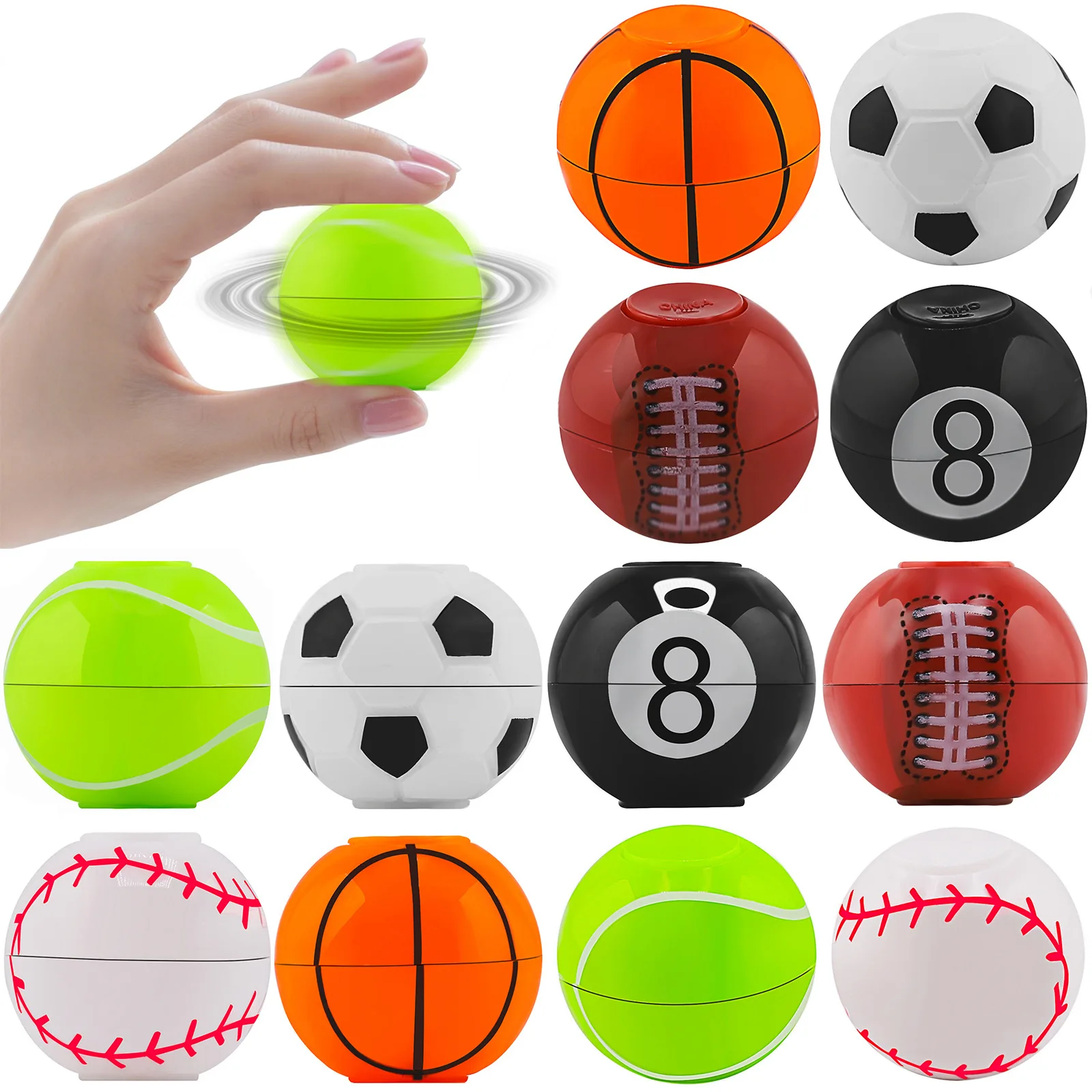

5 шт., мини-футбол, баскетбол, спиннер для пальцев, игрушка, забавная головоломка для снятия стресса на кончиках пальцев, круглый гироскоп, витые яйца, игрушка, маленькие подарки