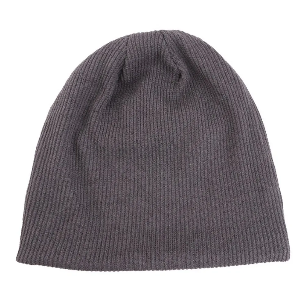 

Solid Color Double-layer Pullover Hat Thickened Warm Face Slimming Headscarf Hat Knitted Fabric Tassel Design Knitted Beanie