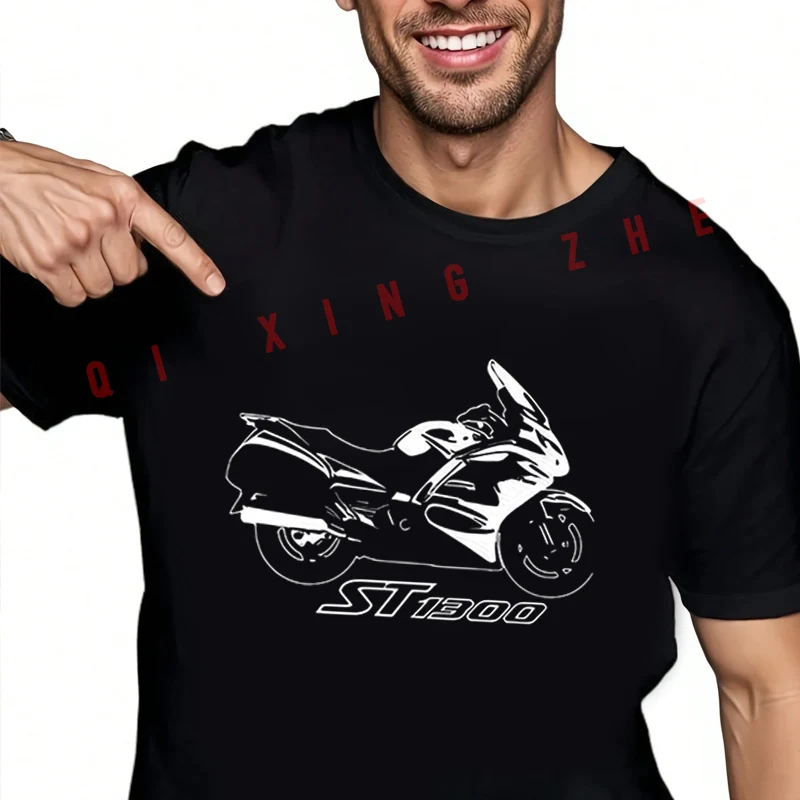 

Japanese ST1300 Pan-European Motorcycle Graphic T-Shirt Cotton Men Clothes Plain Summer Casual Short Sleeve Round Neck Tees
