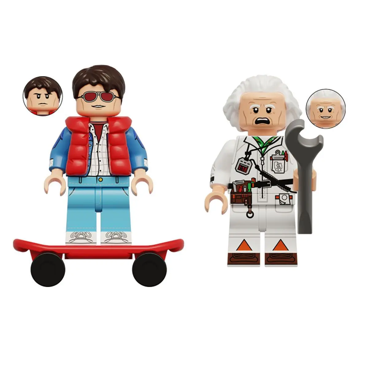 Serie Clásica de Ciencia Ficción, Regreso al Futuro, Tema Marty McFly, Emmett Brown, Doctor, Bloques de Construcción 6B001, J...