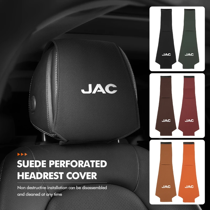 Capa de Apoio de Cabeça em Camurça para Carro, Almofada de Pescoço para JAC JS2 S3 JS3 J2 S5 T8 Refine J5 J6 J7 J4 Vapour