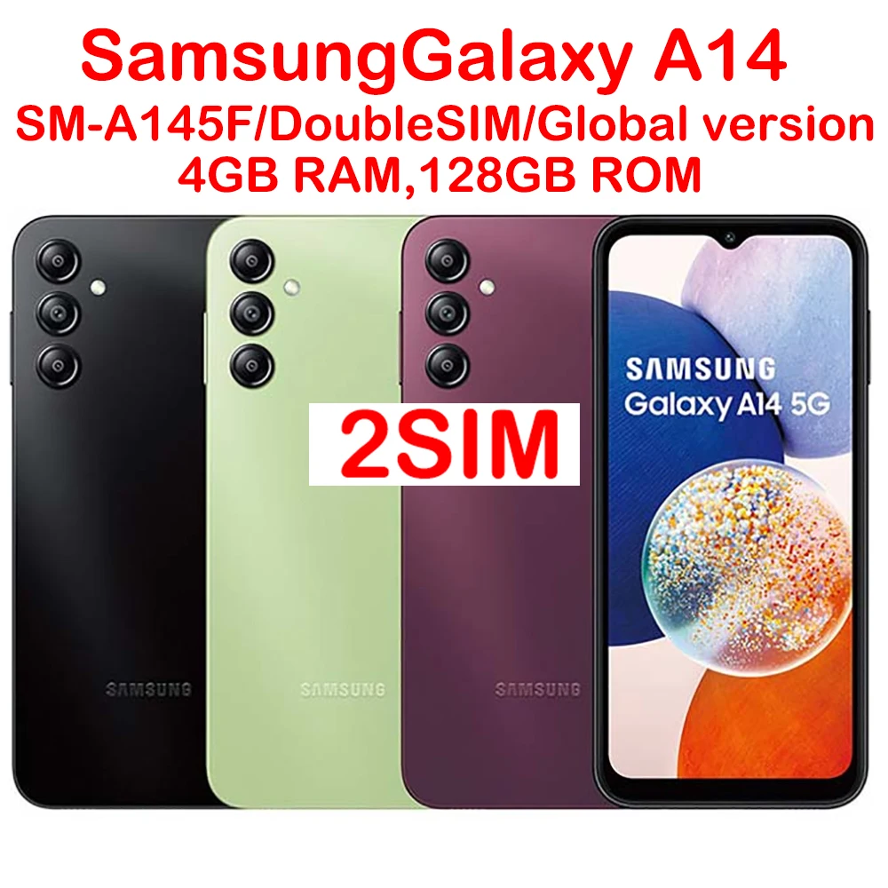 Samsung Galaxy A14 5G A145F Android smartphone 6.6-inch global version 6GB RAM 128GB ROM Samsung Android phone 50MP 5000mAh NFC