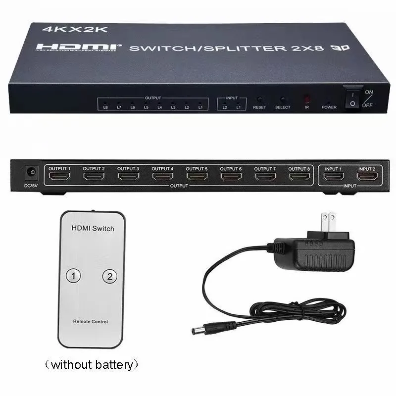 commutateur-lecteur-hdmi-4k-2x8-avec-telecommande-et-boutons-distributeur-2-entrees-8-sorties
