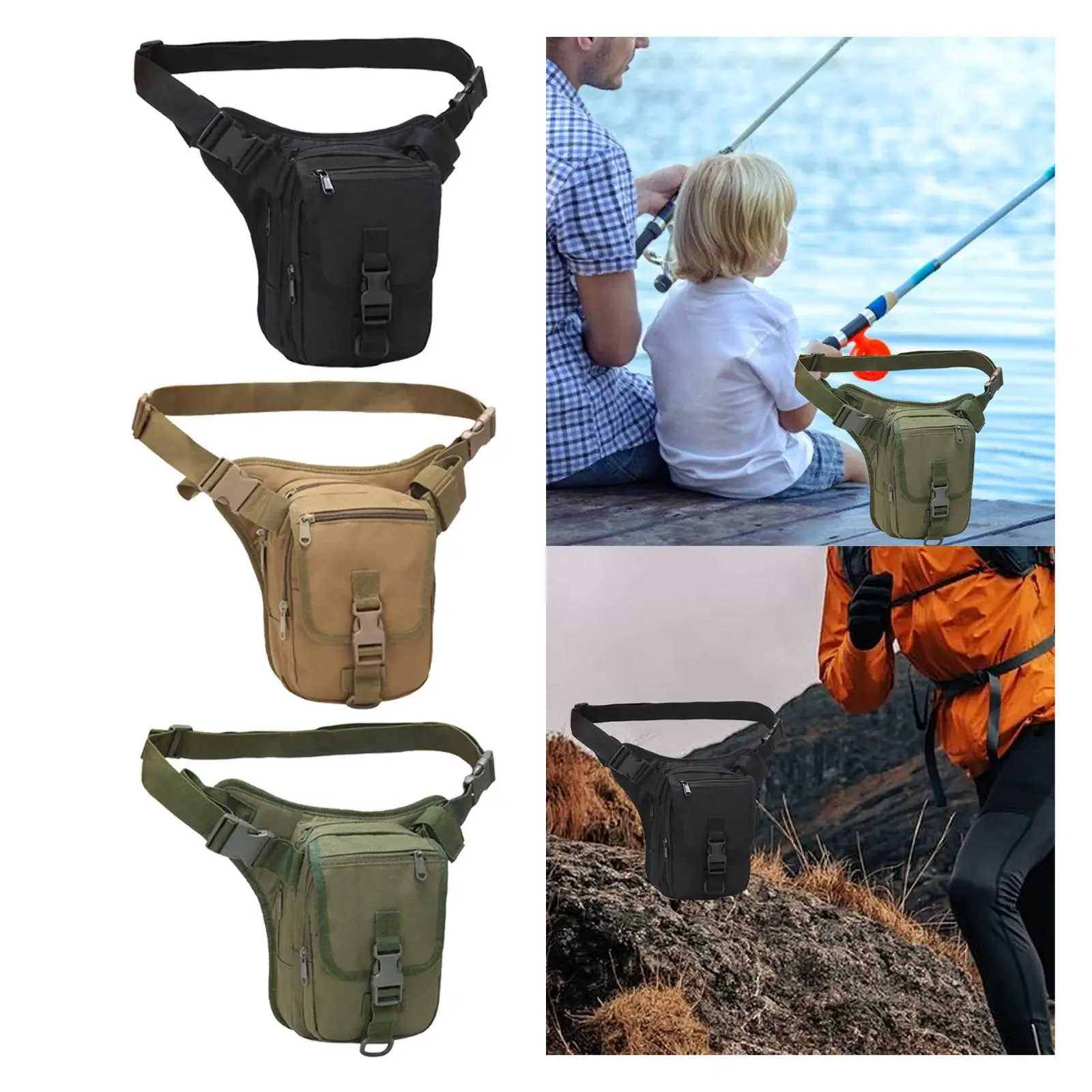 Immagine 3: Borsa da Gamba a Tracolla Unisex, Marsupio Versatile da Coscia per Moto, Ciclismo, Escursionismo e Attività all'Aperto