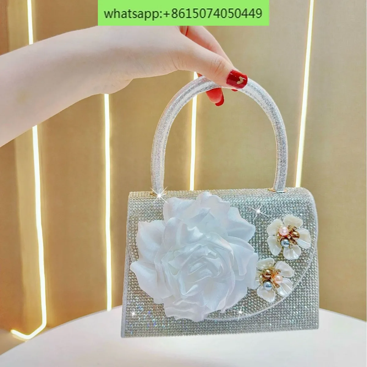 Celebrity Banquet Diamond Flower Saddle Bag Banquet Flower Face Banquet Bag