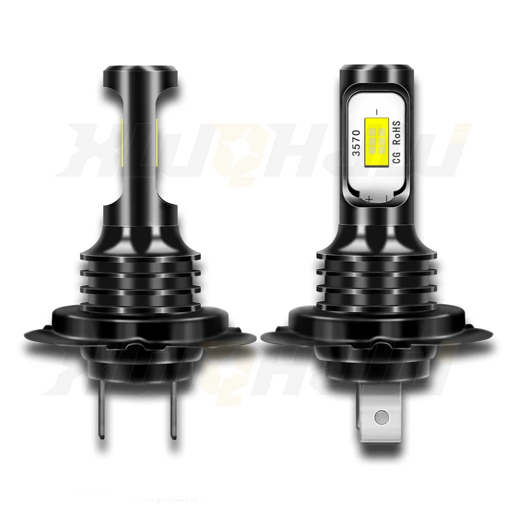 

XWQHJW 2PCS Car lights H7 Super Bright LED Headlights High Low Beam Fog Light Bulb White 6000K Minisize Car accsesories